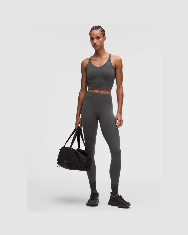 LULULEMON Get Low-Trainings-Leggings mit hohem Bund für Frauen – 64 cm – Größe in Schwarz/Graphite Grey Schwarz