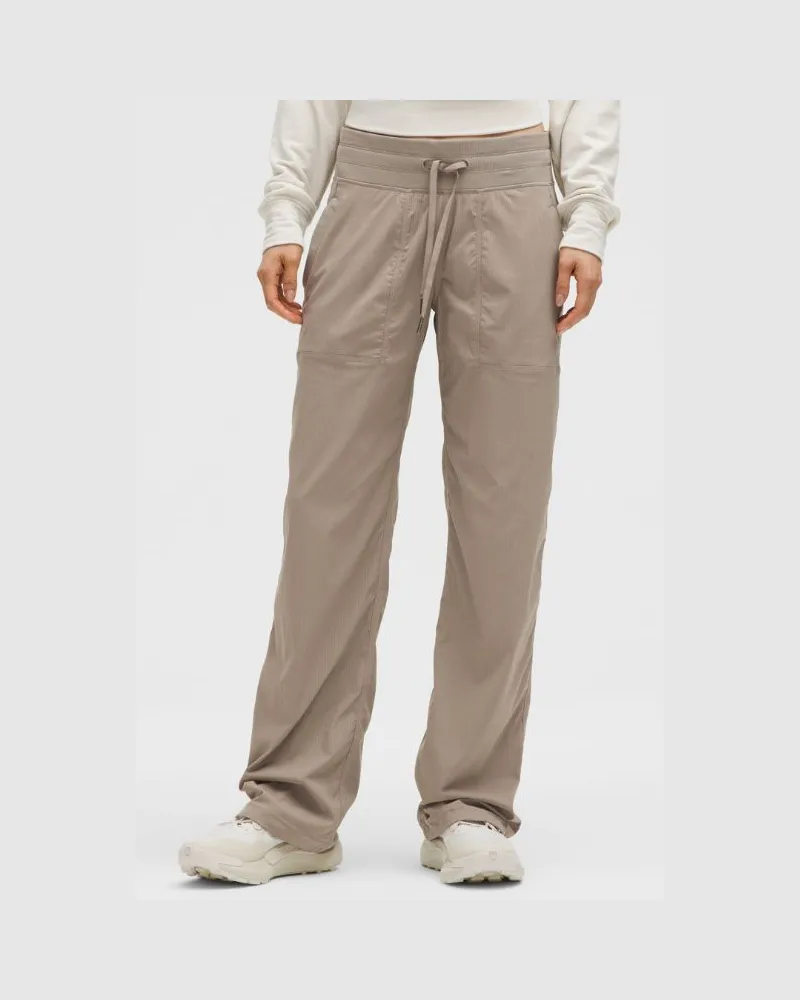 LULULEMON Dance Studio Hose mit mittelhohem Bund Volle Länge für Frauen – Khaki – Größe Warm