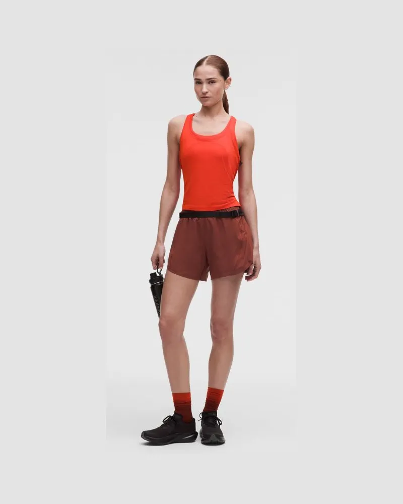 LULULEMON Track That Shorts mit Liner und hohem Bund für Frauen – 13 cm – Größe in Cranberry Charm Cranberry