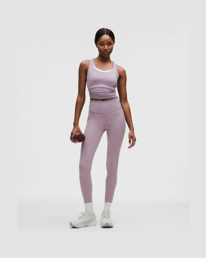 LULULEMON Fast and Free Leggings mit hohem Bund 5 Taschen für Frauen – 64 cm – Größe in Lotus Lavender Lotus