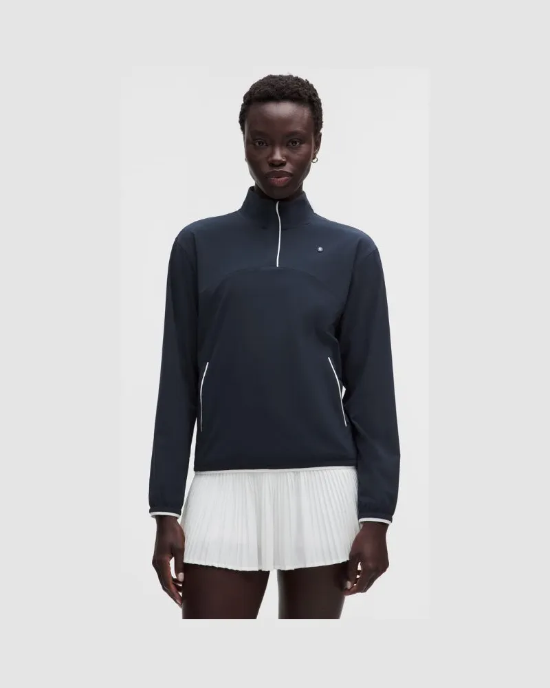 LULULEMON Leichtes Oberteil mit halbem Reißverschluss & UV-Schutz für Frauen – Größe in True Navy/White True