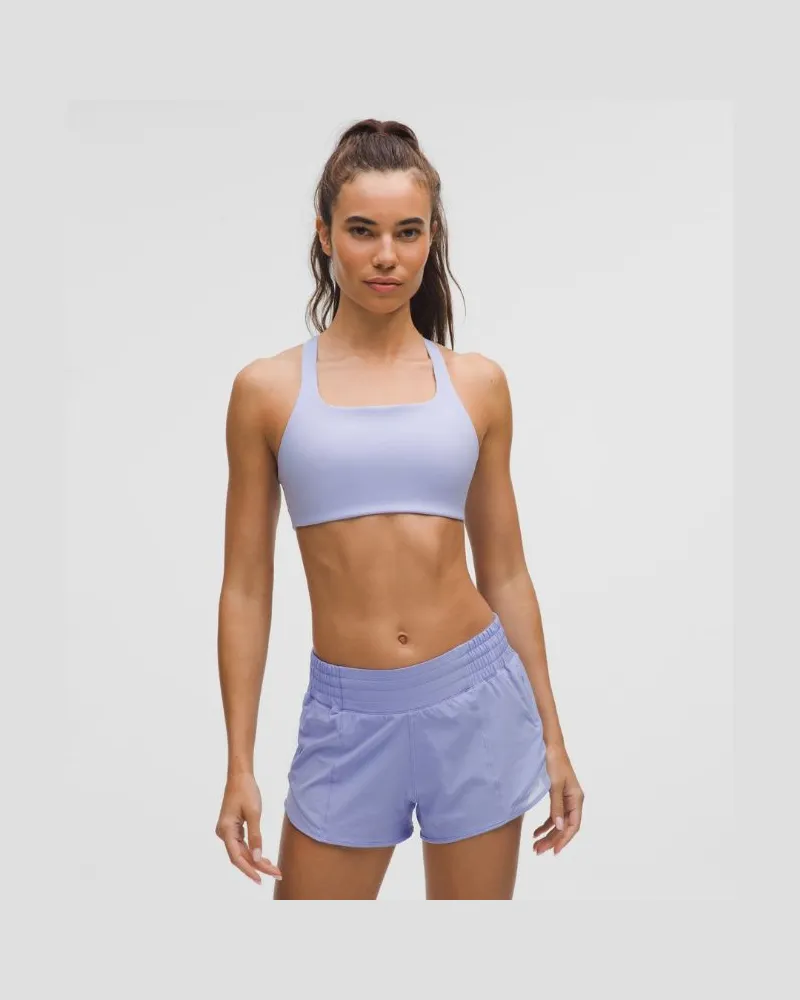 LULULEMON Trainings-BH aus Ultralu mit quadratischem Ausschnitt Mittlerer Halt B/C-Cups für Frauen – Größe in Serene Blue Serene