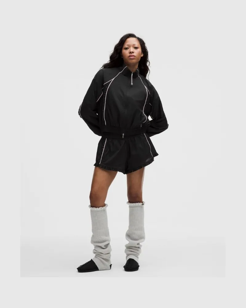 LULULEMON GANNI x Shorts mit mittelhohem Bund und gerüschtem Besatz für Frauen – 6 cm – Größe in Schwarz Schwarz