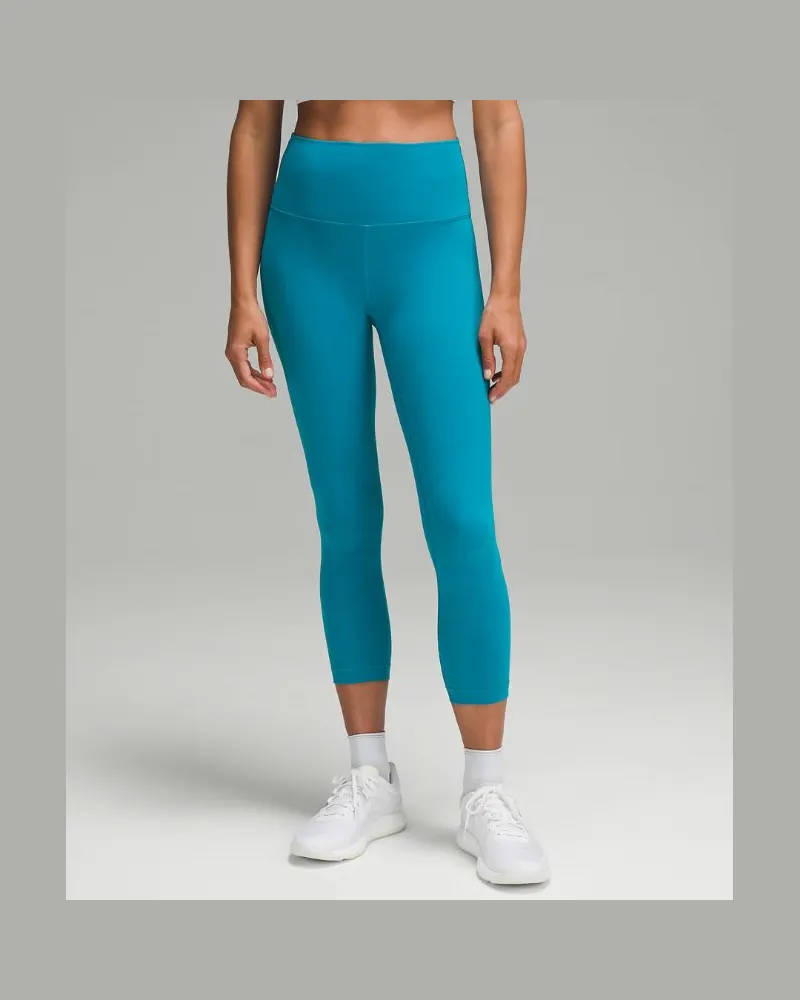 LULULEMON Wunder Train Crop Leggings mit hohem Bund für Frauen – 58 cm – Größe in Hawaiian Blue Hawaiian