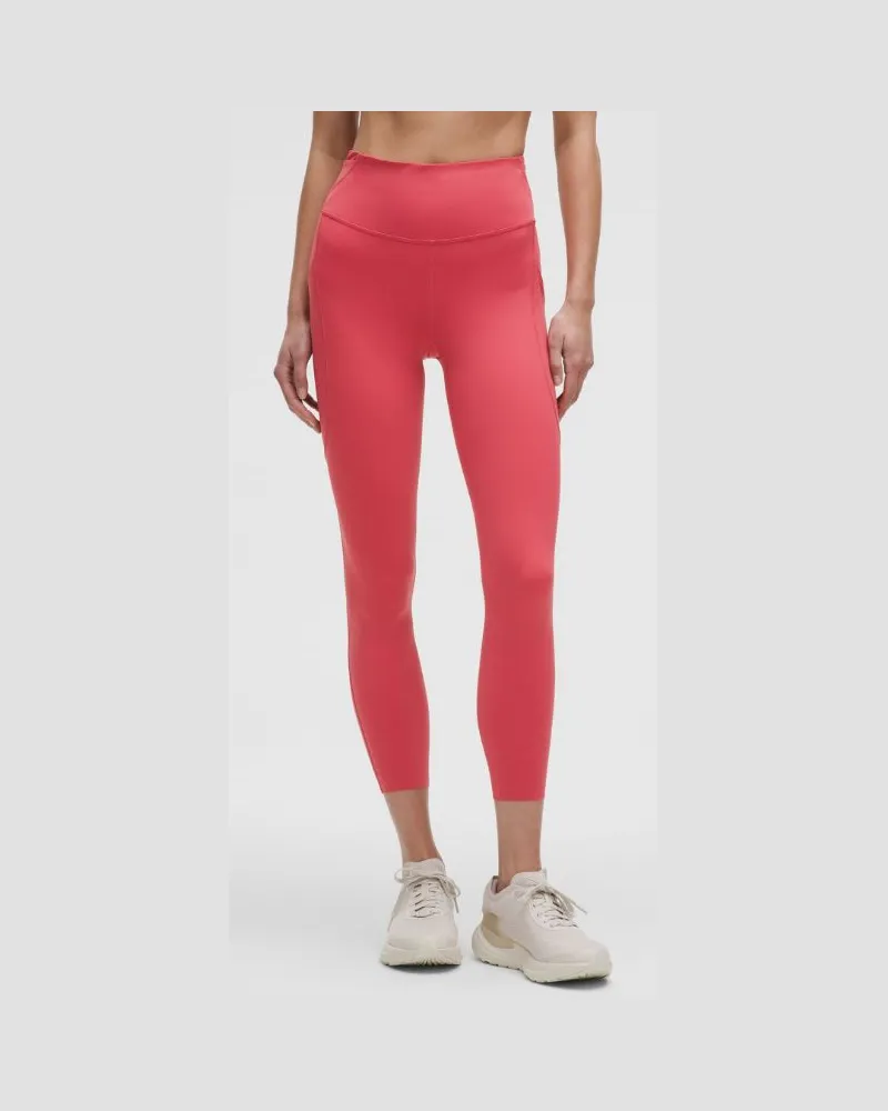 LULULEMON Fast and Free Leggings mit hohem Bund 5 Taschen für Frauen – 64 cm – Größe in Desert Red Desert