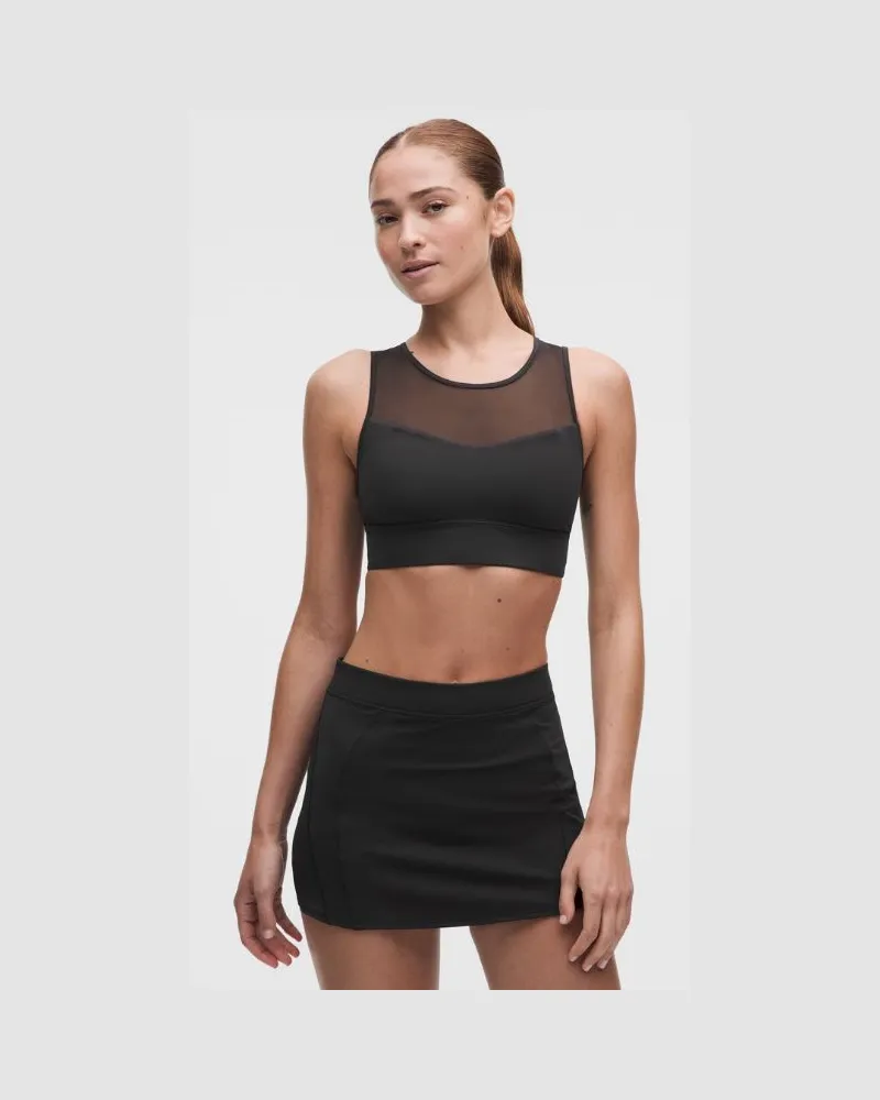 LULULEMON Sport-BH mit überkreuzten Trägern aus Mesh B/C-Cups für Frauen – Größe in Schwarz Schwarz