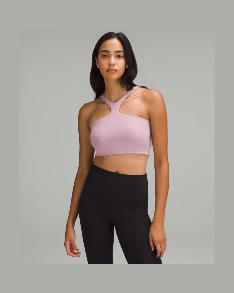 LULULEMON Bend This BH mit V-Ausschnitt und Racerback Leichter Halt A–C-Cups Rose