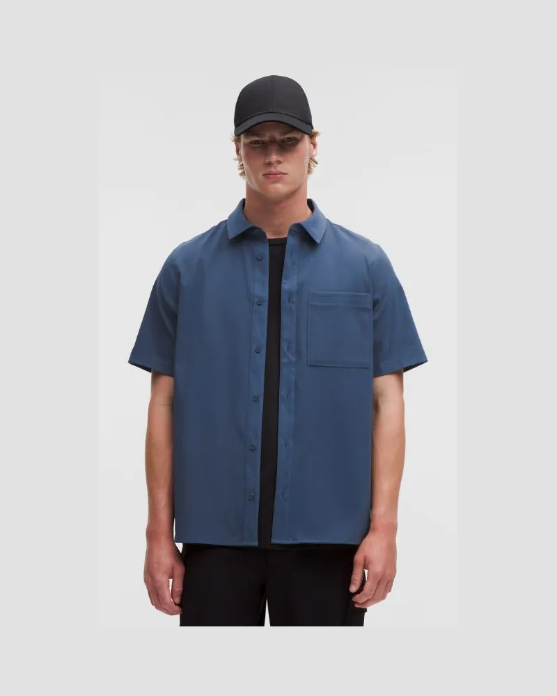 LULULEMON Kurzärmliges Ripstop-Poloshirt im Classic Fit für Männer – Größe in Blue Twill Blue