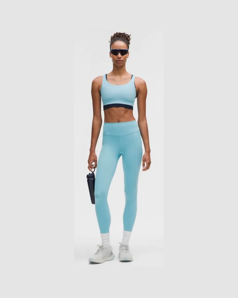 LULULEMON Fast and Free Leggings mit hohem Bund 5 Taschen für Frauen – 64 cm – Größe in Washed Blue Washed