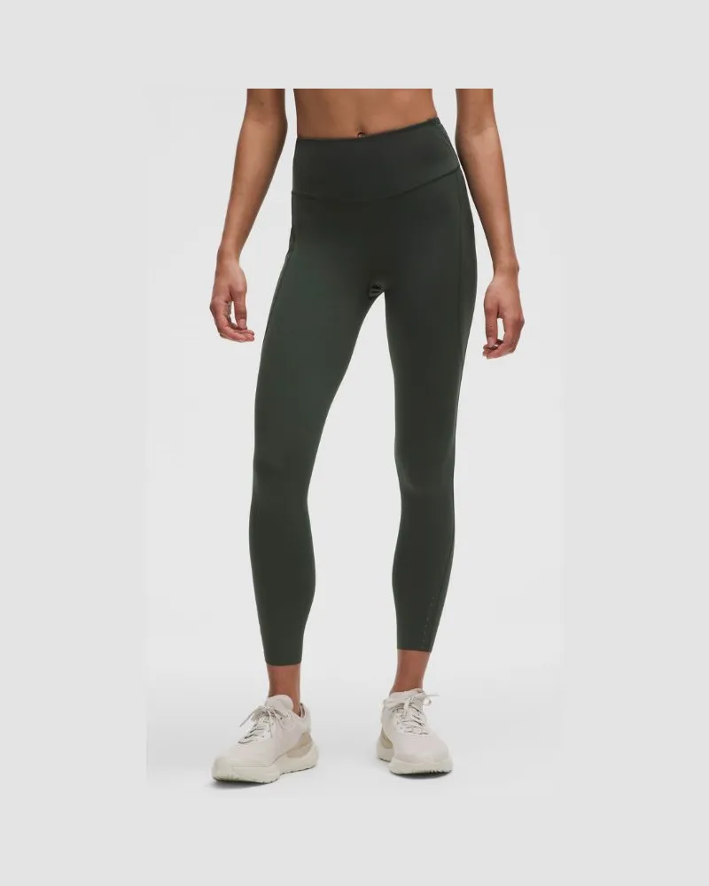 LULULEMON Fast and Free Leggings mit hohem Bund 5 Taschen für Frauen – 64 cm – Größe in Rainforest Green Rainforest