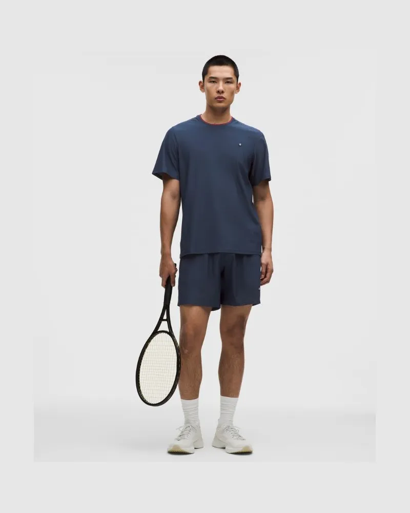 LULULEMON Gestreifte Tennis-Shorts aus für Männer – 18 cm – Größe in Club Blue Club