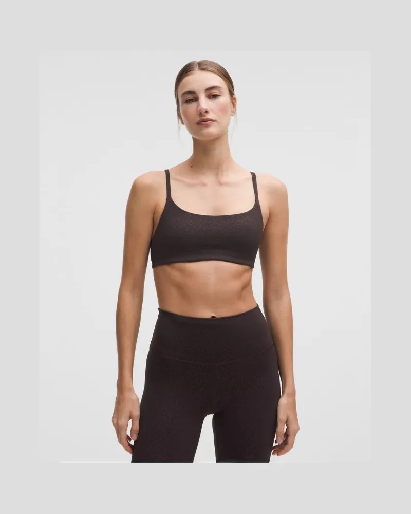 LULULEMON Wunder Train BH mit Racerback-Trägern Leichter Halt A/B-Cups für Frauen – Größe in Leopardo Shift Micro Emboss Brown Leopardo