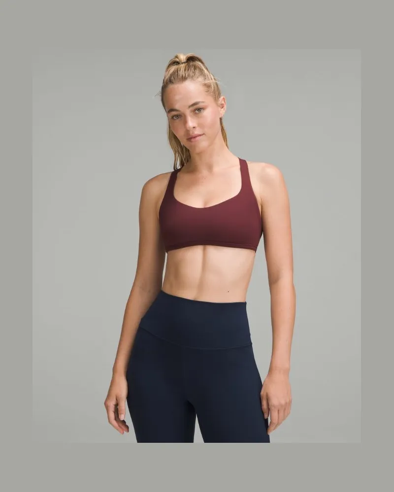 LULULEMON Free To Be BH Wild Leichter Halt A/B-Cups für Frauen – Größe in Garnet Garnet