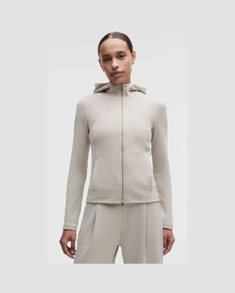LULULEMON Leichter Softstreme Hoodie mit Reißverschluss für Frauen – Khaki – Größe Downtown