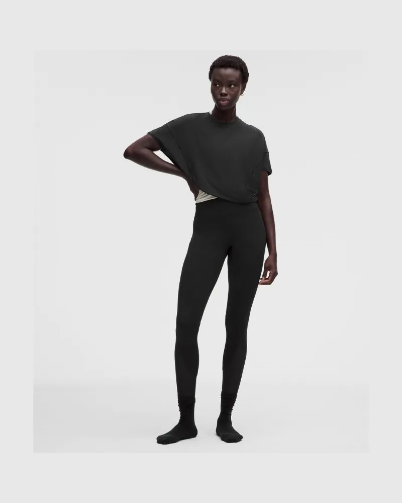 LULULEMON Nulu No Line Studio-Leggings mit Mesh und hohem Bund für Frauen – 64 cm – Größe in Schwarz Schwarz