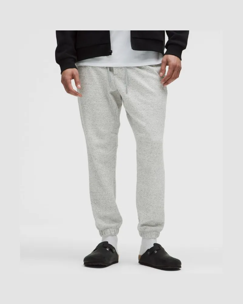 LULULEMON Strukturierte Jogginghose aus doppelt gestrickter für Männer – Größe in Heathered Melody Light Grey/Black Heathered
