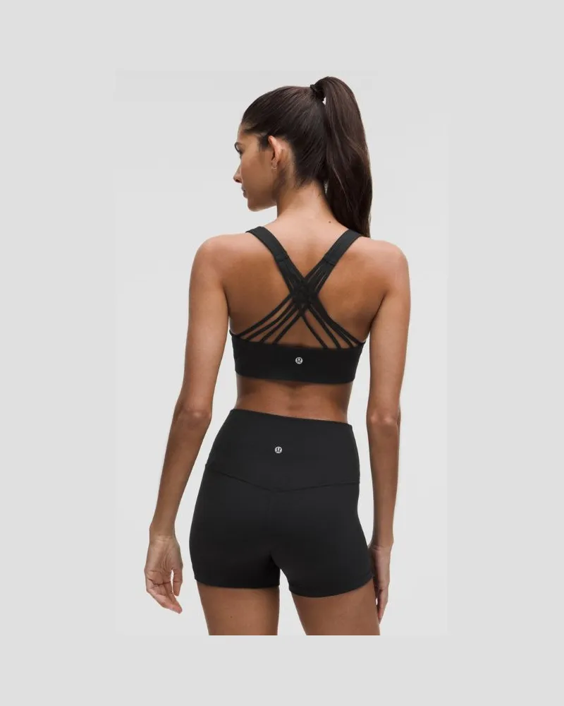 LULULEMON FlexyFlex Yoga-BH mit überkreuzten Trägern Leichter Halt für A-C Cups für Frauen – Größe in Black Black