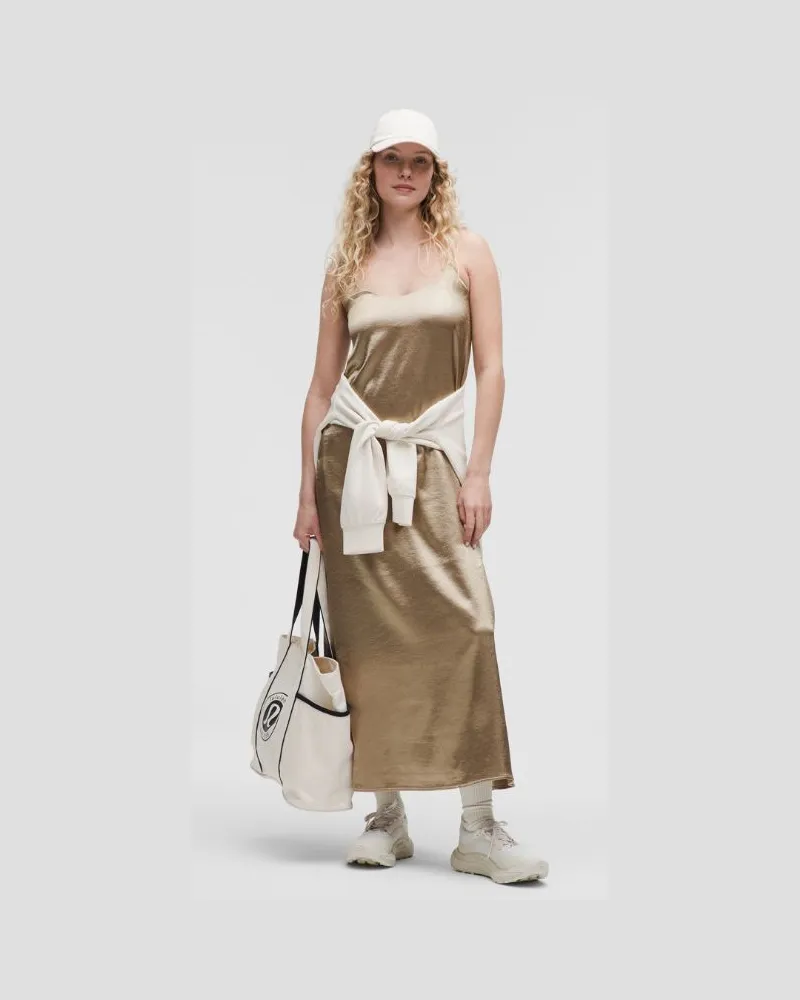 LULULEMON Satin-Maxikleid für Frauen – Größe in Sheer Oak Sheer