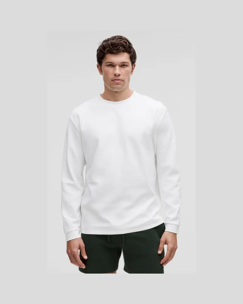 LULULEMON Langarmshirt aus schwerer, strukturierter für Männer – Größe in White White