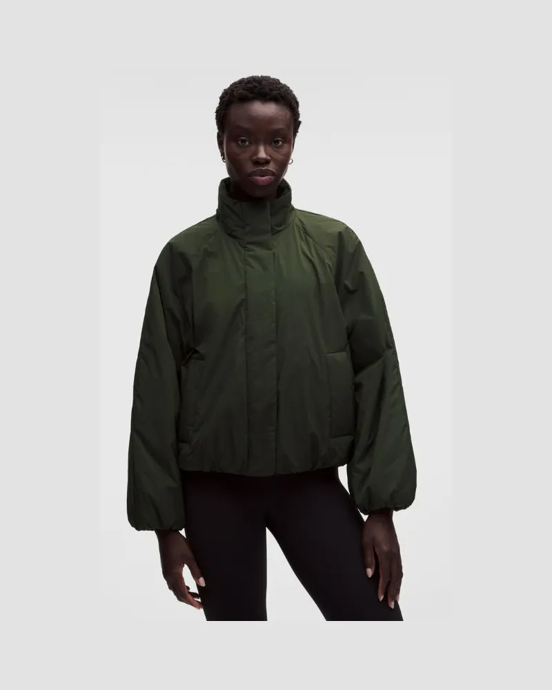 LULULEMON Wasserbeständige, mit Fleece gefütterte Jacke für Frauen – Größe in Deep Forest Deep