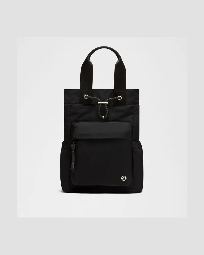 LULULEMON Wandelbare Bucket-Bag mit Kordelzug 13 Größe in Black/Onyx Grey/Silver Black