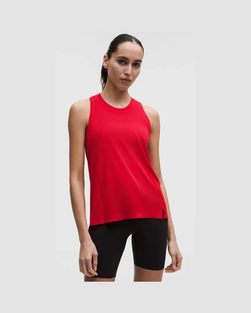 LULULEMON Fast and Free Singlet Perforated Stripe für Frauen – Neon – Größe Oxford