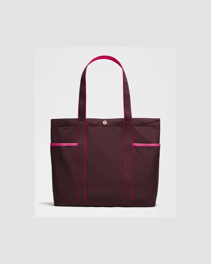 LULULEMON Daily Tote-Bag mit mehreren Fächern Größe in Black Plum/Jewelled Magenta Black