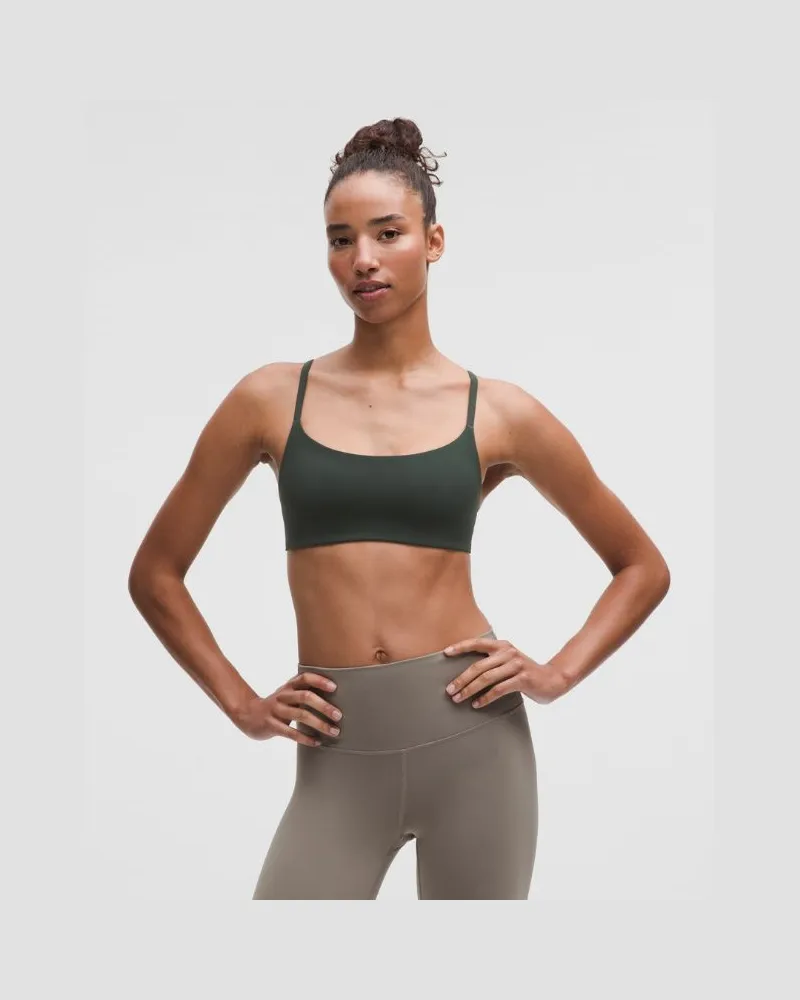 LULULEMON Wunder Train BH mit Racerback-Trägern Leichter Halt A/B-Cups für Frauen – Größe in Rainforest Green Rainforest