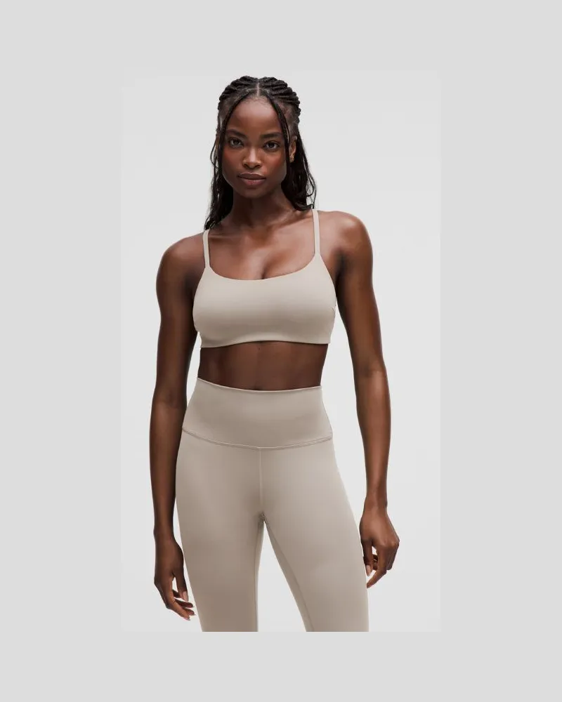 LULULEMON Wunder Train Racer-BH mit Trägern Leichter Halt C/D-Cups für Frauen – Khaki – Größe Warm