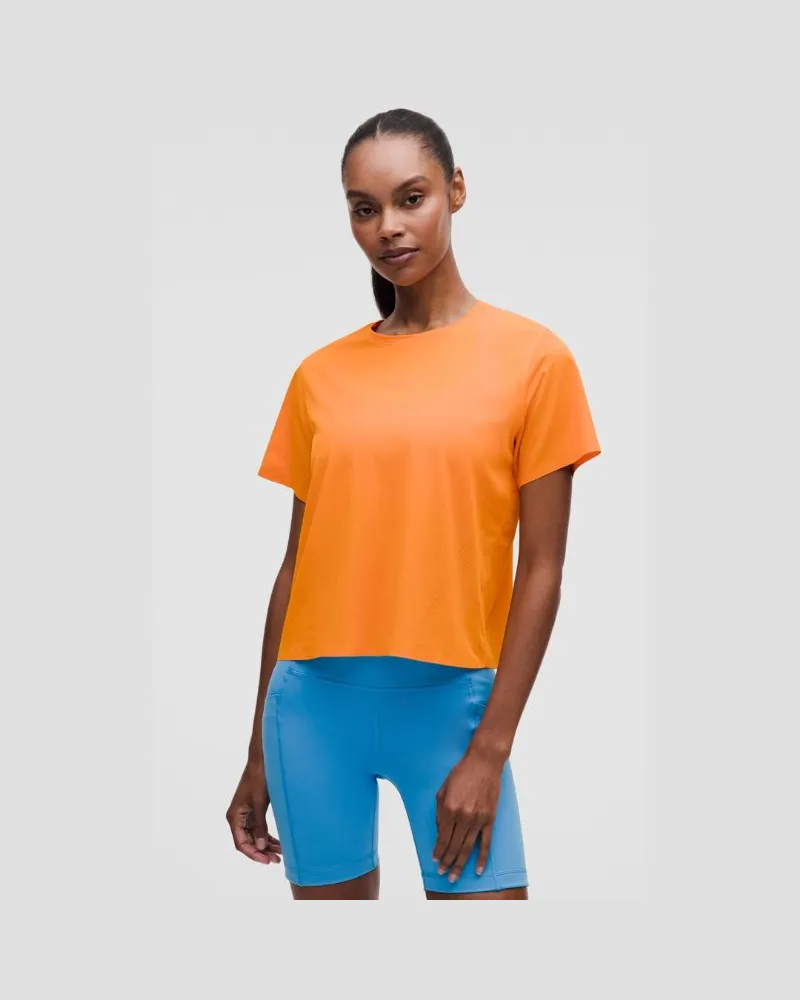 LULULEMON Fast and Free Kurzarmshirt für Frauen – Orange – Größe Citrus