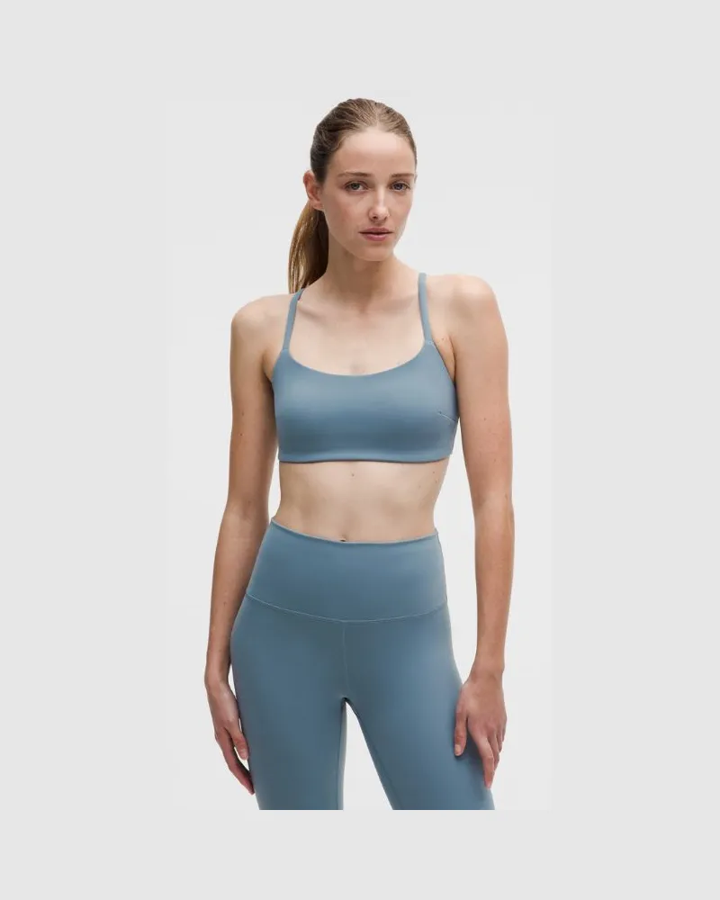 LULULEMON Wunder Train Racer-BH mit Trägern Leichter Halt C/D-Cups für Frauen – Größe in Steel Blue Steel