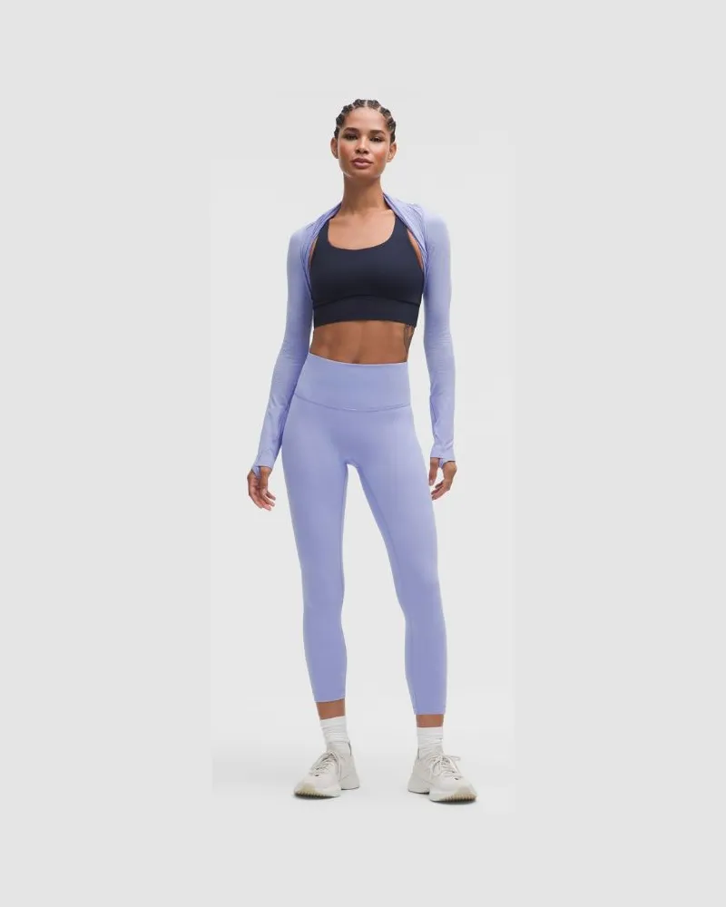 LULULEMON Wunder Train Crop Leggings mit hohem Bund für Frauen – 58 cm – Größe in Dusty Lilac Dusty