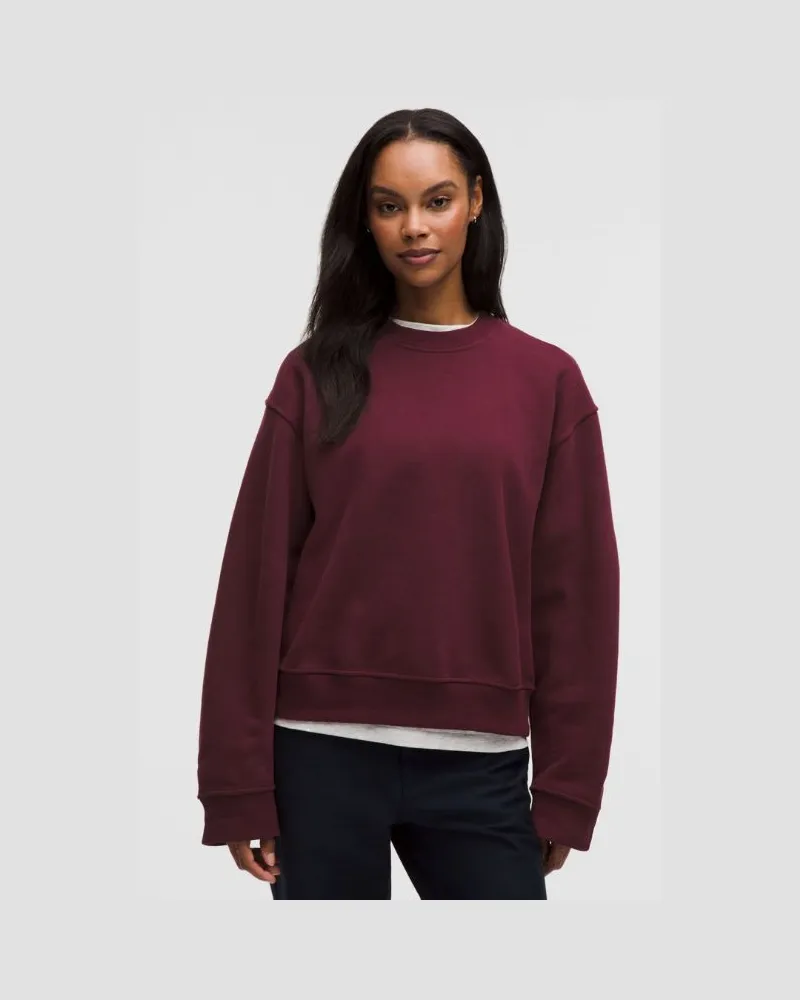 LULULEMON Steady State Rundhalspullover für Frauen – Größe in Burgundy Bay Burgundy