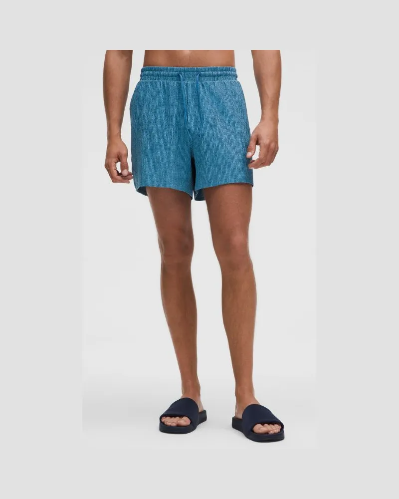 LULULEMON Strukturierte Schwimmshorts Ohne Liner für Männer – 13 cm – Größe in Simple Stripe Washed Blue Chalk Blue Simple