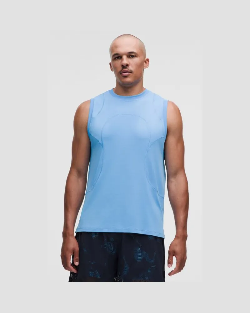 LULULEMON Tanktop aus perforiertem Mesh SLNSH Kollektion für Männer – Größe in Aero Blue Aero