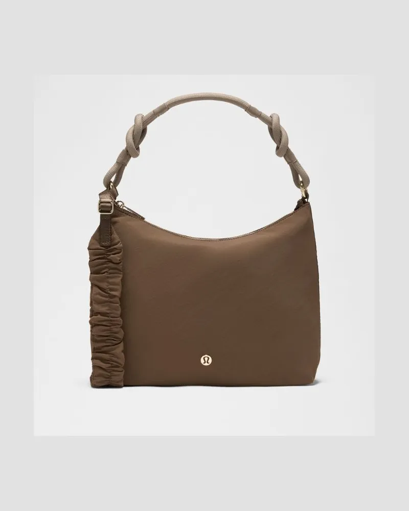 LULULEMON Wandelbare, raffbare Umhängetasche 6 Gold – Größe Walnut