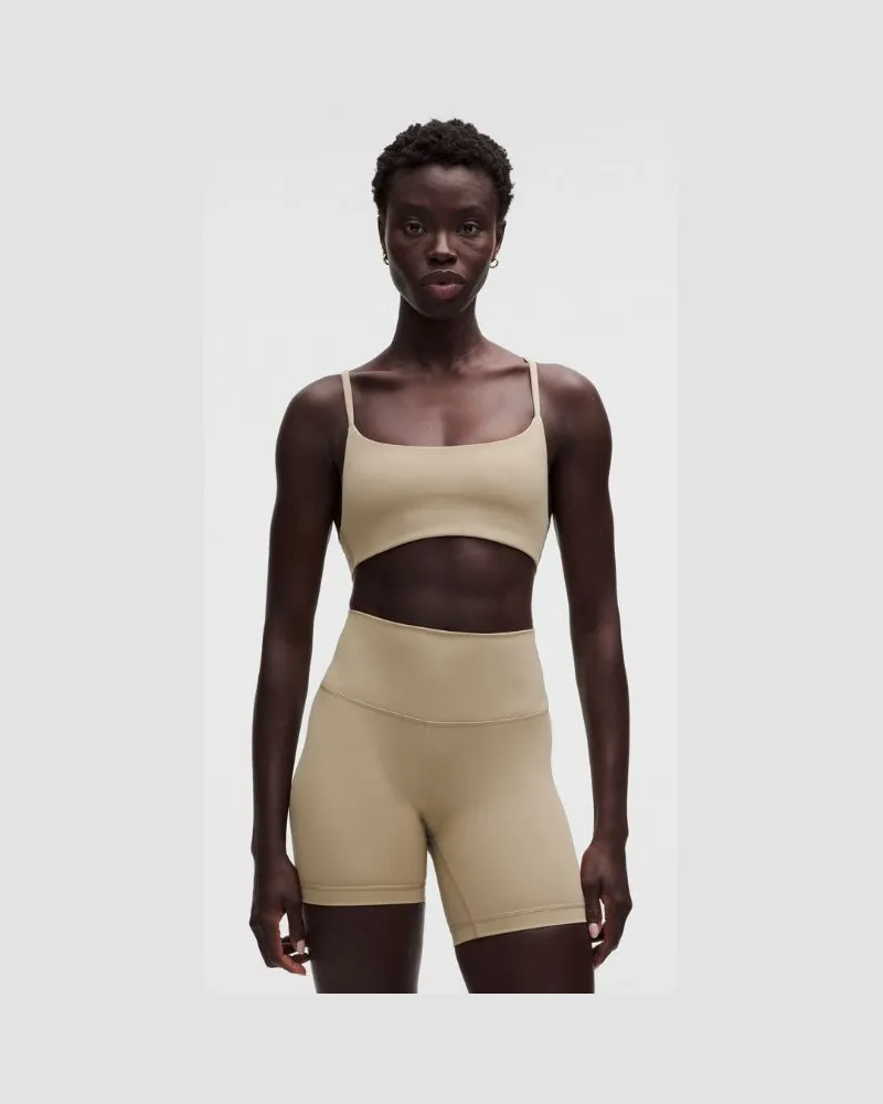 LULULEMON Wunder Train BH mit Racerback-Trägern Leichter Halt A/B-Cups für Frauen – Khaki – Größe Rumble