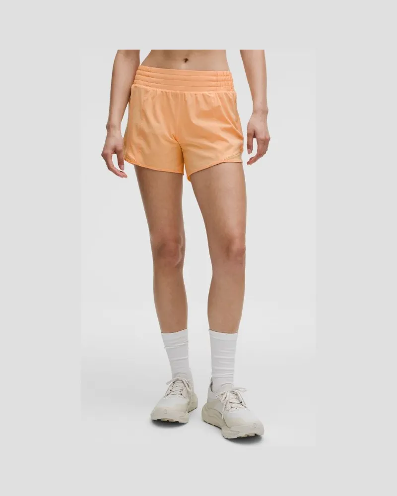 LULULEMON Hotty Hot Shorts mit hohem Bund und Liner für Frauen – 10 cm – Orange – Größe Rock