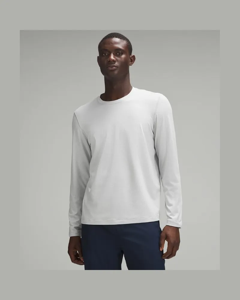 LULULEMON Soft Jersey Langarmshirt für Männer – Größe in Heathered Vapor/Heathered Silver Drop Heathered