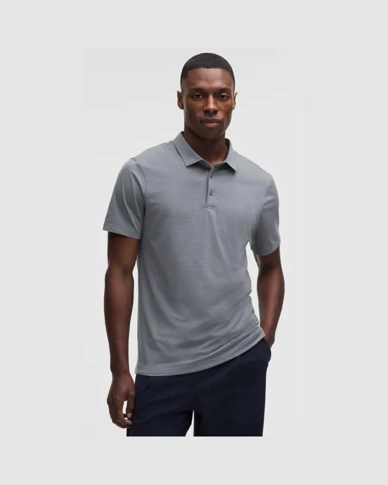 LULULEMON Evolution Kurzarm-Poloshirt für Männer – Größe in Solar Grey Solar