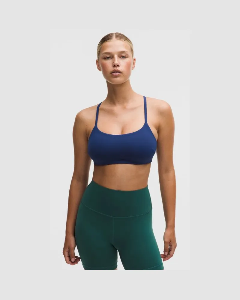 LULULEMON Wunder Train Racer-BH mit Trägern Leichter Halt C/D-Cups für Frauen – Größe in Clubhouse Blue Clubhouse