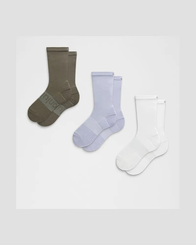 LULULEMON Power Stride Crew-Socken im 3er-Pack – Größe in Serene Blue/White/Army Green Serene