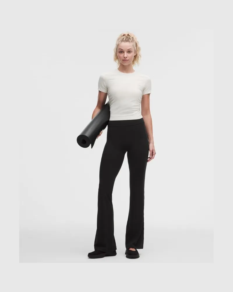 LULULEMON Groove No Line-Hose mit hohem Bund und ausgestelltem Bein für Frauen – Größe in Schwarz Schwarz