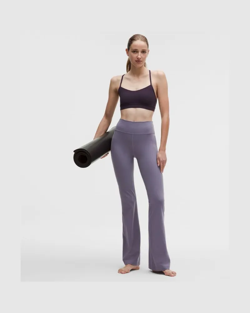 LULULEMON Groove Hose mit ausgestelltem Bein und hohem Bund aus Nulu Normale Länge für Frauen – Größe in Grape Mist Grape