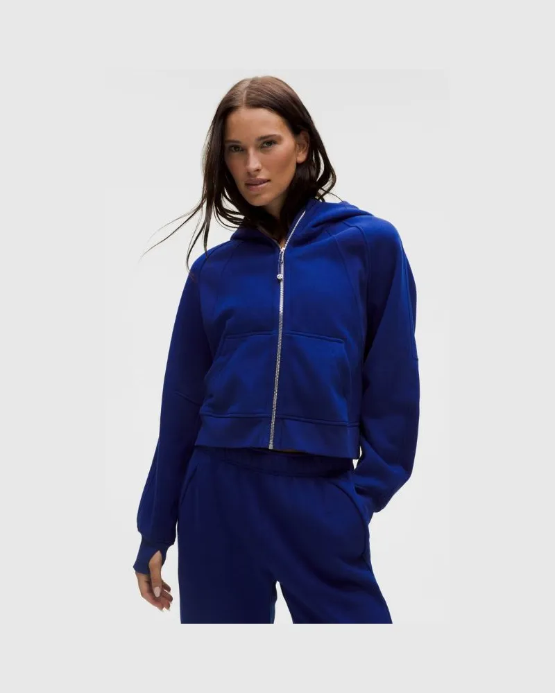 LULULEMON Scuba Oversized-Hoodie mit Reißverschluss für Frauen – Größe in Deep Sea Blue/Silver Deep