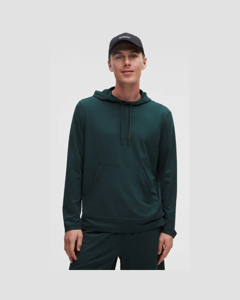 LULULEMON Soft Jersey Hoodie für Männer – Größe in Heathered Rainforest Green/Heathered Indochine Blue Heathered