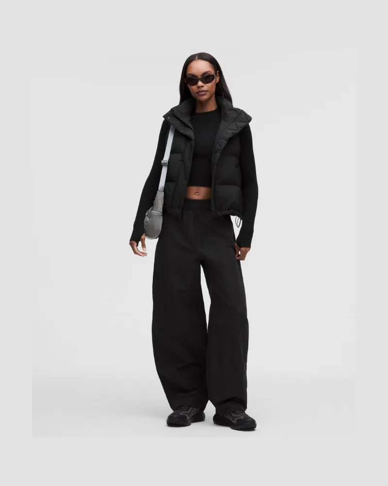 LULULEMON Barrel-Hose mit mittelhohem Bund aus Crinkle Nylon für Frauen – Größe in Schwarz Schwarz