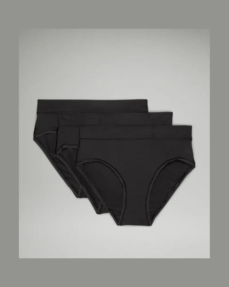 LULULEMON UnderEase Bikini-Unterwäsche mit hohem Bund 3er-Pack für Frauen – Größe in Black Black