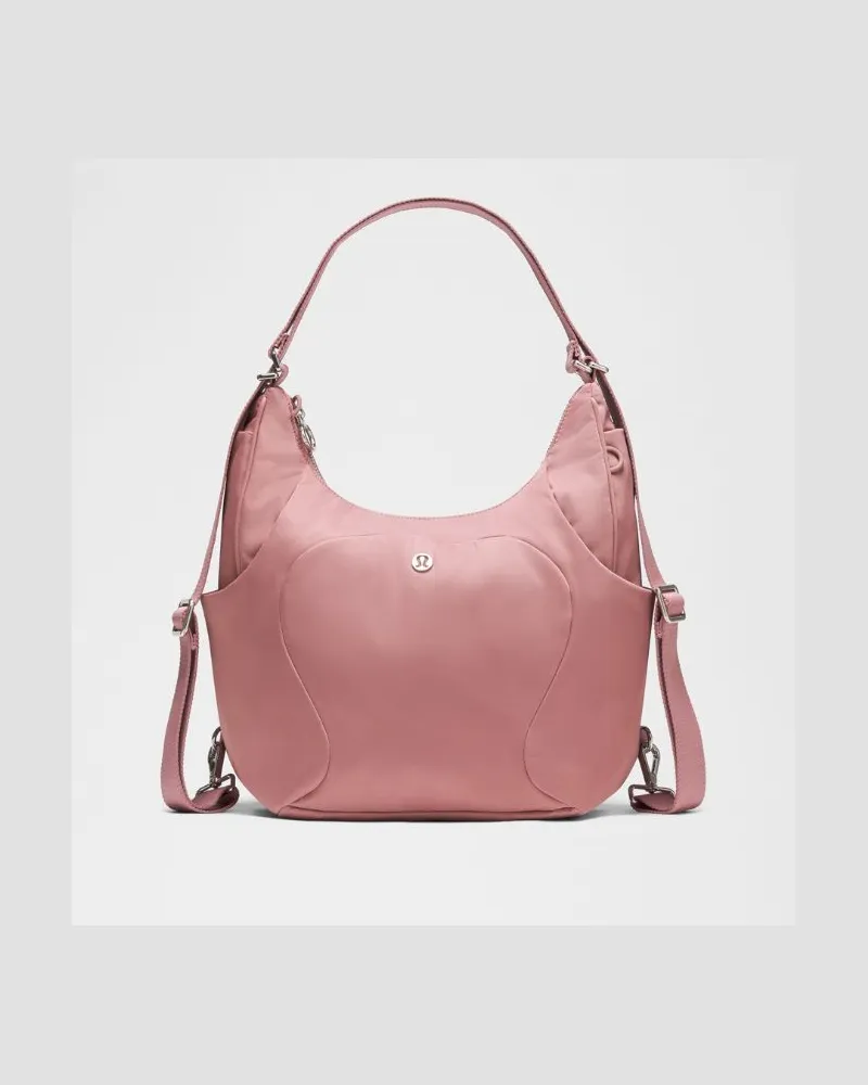LULULEMON Wandelbare City Essentials-Schultertasche Größe in Toasted Pink/Silber Toasted
