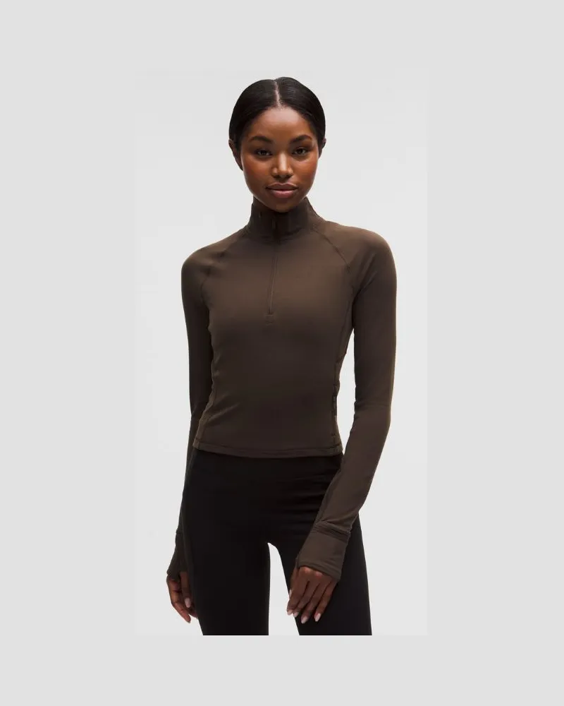 LULULEMON It's Rulu Crop-Oberteil mit halblangem Reißverschluss für Frauen – Größe in Walnut Crunch Walnut